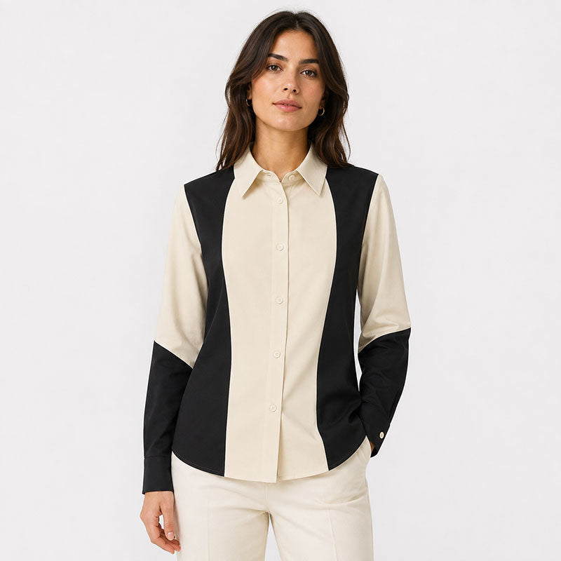 Ona Camisa de Paneles en Contraste